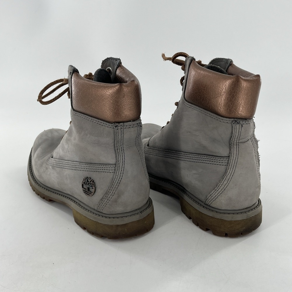 Timberland Premium 6"  Womens Boot 7.5 M Grey Silver Rose Gold Metallic - Picture 6 of 16